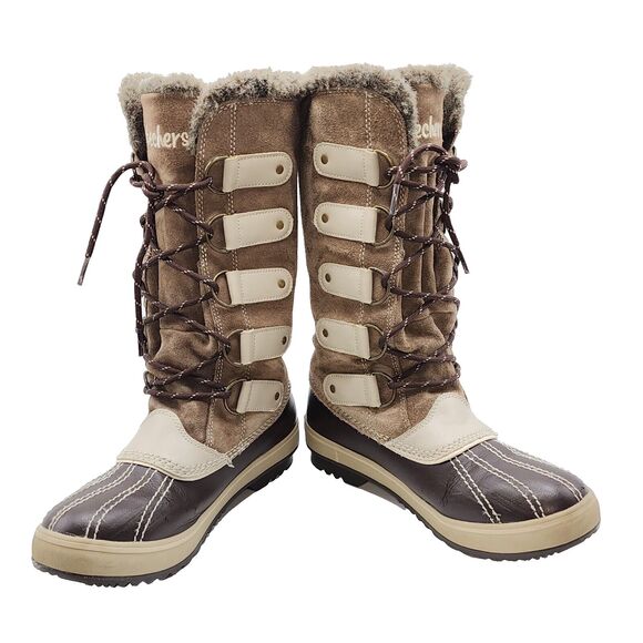 Skechers Womens Highlanders Brown Suede Upper Thinsulate Winter Boots Size 7 - Picture 14 of 15